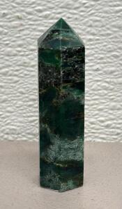 437 cts Natural Green Emerald Gemstone Tower, 3.7-inch Hexagonal Shape