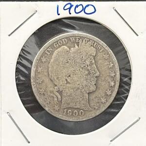 1900 Barber Half Dollar, United States, 90% Silver