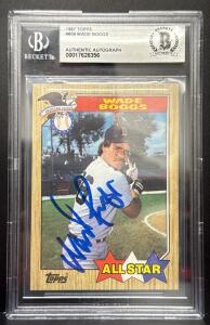 1987 Topps Wade Boggs Autographed All-Star Baseball Card #608