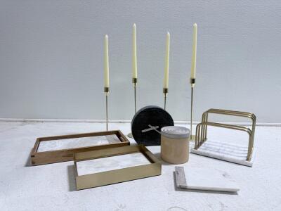 Assorted Gold & Marble Home Decor