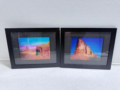Framed Landscape Photographs with Black Frames, 12x10 inches