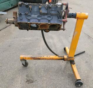 Chevrolet Small Block V8 Engine Block on Stand, 750 lbs Capacity
