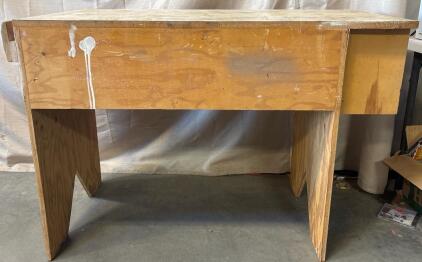 Wooden Workbench H 2&rsquo; 9&rdquo; W 4&rsquo; L 2&rsquo;