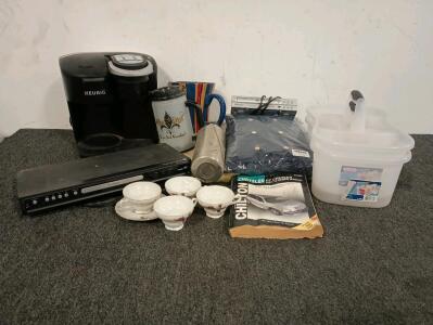 (2) Men's Suits 3 Piece Double Breasted Slim Fit Suits Medium, Keurig K-Classic, (2) DVD Players, 5 Piece Tea Set, And More!