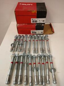 (2) New Boxes Hilti KB-TZ 1/2" X 5 1/2" Concrete Wedge Anchors. 20 per Box, 40 Total