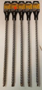 (5) New DeWalt 1/2"x16" Hammer Drill Bit