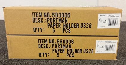 (2) Boxes Of Paper Towel Holders Polished Chrome