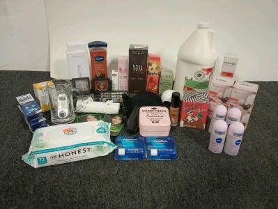 Large Variety Of Cosmetics, Deodorants, Lotions, 1 Gallon Of Sun Lilly Massage Oil, Wipes, And More!