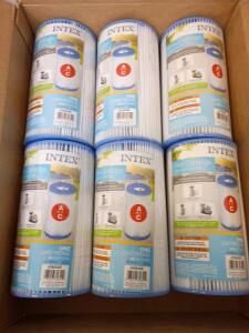 (6) New Intex Type A (or C) Pool Filter Cartridges, Specifically Model #29000E. New In Box