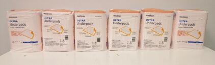 (6) McKesson Ultra Underpads. Heavy - 30 x 36 inches. 10 Per Package=60 Total New In Box