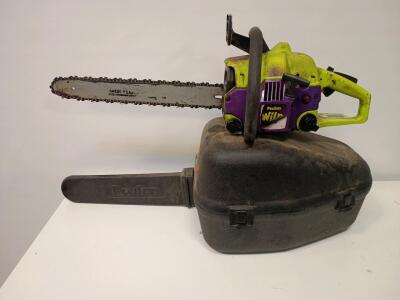 Poulan P4018WT Wild Thing 40cc Gas Chainsaw With an 18-Inch Bar and a Carrying Case.