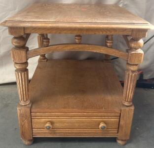 Wooden Endtable With Drawer H 1&rsquo; 11.5&rdquo; W 1&rsquo; 10&rdquo; L 2&rsquo; 2&rdquo;