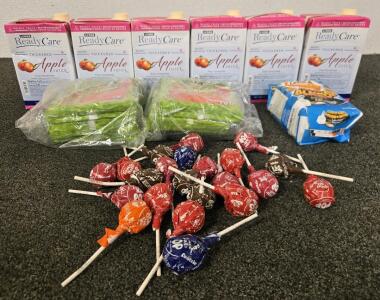 (6) Apple Juice, Peeps, GoldFish, Tootsie Pops