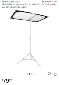 Glow Reflector Panel And Sun Scrim Kit 39" x 62" With Handle And Carry Bag (100 x 156cm)