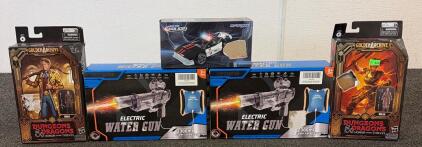 BRAND NEW PRODUCTS!! (2) Electric Water Guns, (2) Dungeons And Dragond Honot Amoung Thieves Action Figures, And (1) High Speed Police Speed Remote Control Car!!!