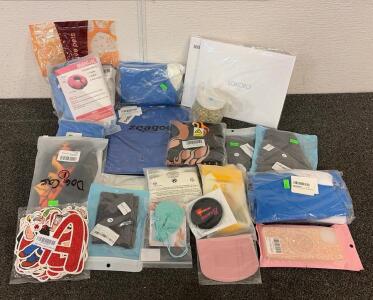 BRAND NEW PRODUCTS!! (1) Pair Of Pearl Earrings, (1) Dog Cone Collar. (1) Womens Blouse, And More!!
