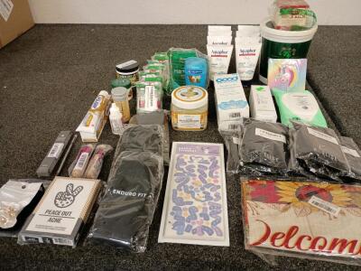 BRAND NEW Women's Lot Assorted Makeup and Beauty Care (7) "K Elise" Eyebrow Stamp Stencil Kits (3) Euro Fit Mini Resistance Loops (1) Spathecary Pina Colada Sugar Scrub (8) Bottles Baby Aquaphor and More SEE PICTURES