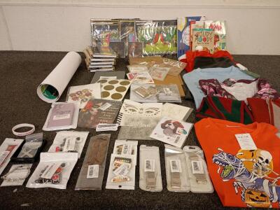 (5) Planners (1) Alphabet Poster Assorted Stickers and Crafting Supplies (7) Mood Tracker and Social Battery Scarf Pins (3) Galaxy Watch 6 Watch Bands and Assorted Unbranded Jewelry And More SEE PICTURES