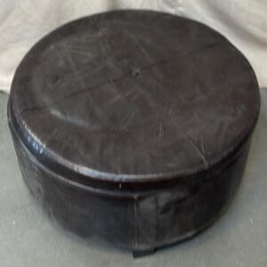 Large Leather Ottoman / 34&rdquo; L x 34&rdquo; W x 18&rdquo; H