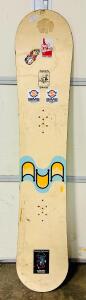 SIMS Snowboard with Custom Stickers, Twin-Tip Design, 4x4 Binding Compatibility