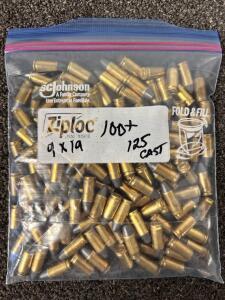 Bag Of 9mm Luger (9x19) Ammunition 125 Cast