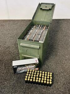 (700) Rounds Of Blazer 9mm 124 Gr. In Green Metal Ammo Can
