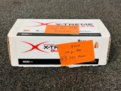 (350) Rnds. 9mm 115 Gr. RH