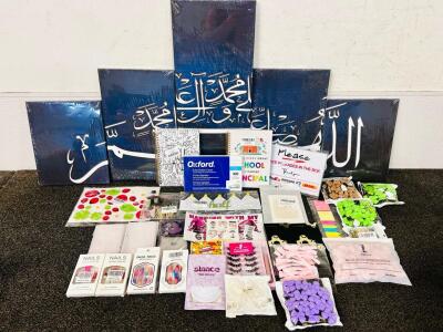 (5) Piece Canvas Wall Art, Index Cards, Notebooks, Press On Nails, Phone Cases, Bow Car Air Vent Clips, and More