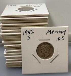 (20) Mercury Dimes