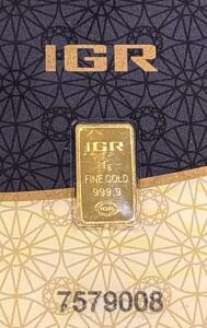 1G IGR .999.9 Fine Gold