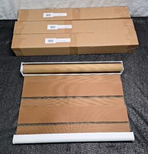 (3) Zebra - Cordless Roller Blinds, Brown, 20.5"W x 72"H