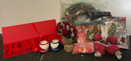 Christmas Goods Including Christmas Wreath, Tree Bag & Wreath Bag, Decor & More