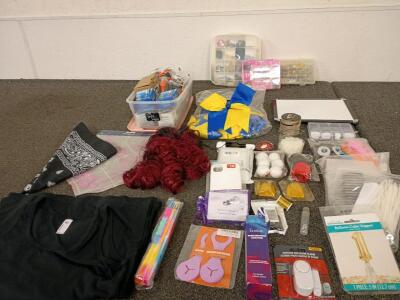 Arts and Crafts (4) Girls size 10 black tank tops (12) pack girls hair bows Assortment of beads and jewelry making supplies (1) Cannon 240 xxl Black Ink Cartridge (1) Cannon 245 XL Black Ink Cartridge (2) G&G ink Cartridges No 93 Colored and No 92 Black A