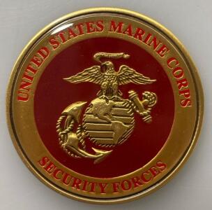 United States Marine Corps Security Forces Challenge Coin Or Medallion