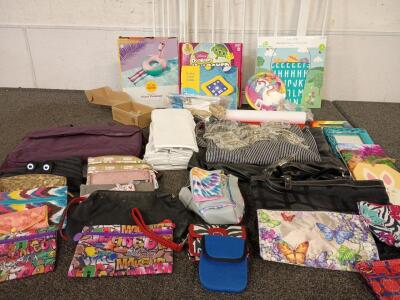 Various Purses and Clutches All Sizes (1) Inflatable Flamingo Float (1) Inflatable Card Table Disney Doorables Unlocked Board Game Unicorn Paper Plates and Gift Bags and More Party Supplies (2) Mirrors with Wooden Frames