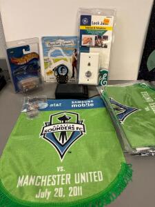 Hot Wheels Collectible, Napoleon Keychain, (9) Seattle Vs. Manchester Banners And More!