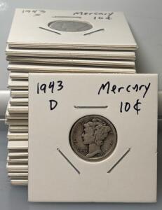 (20) Mercury Dimes