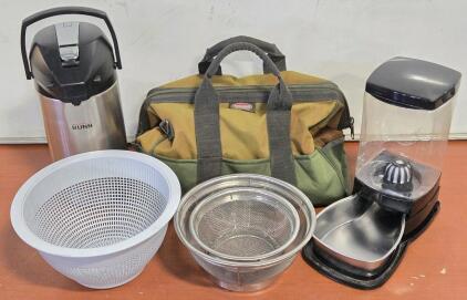 BucketBoss Toolbag, Bunn Lever-Action Airpot, Pet Water Bowl & Kitchen Sifters