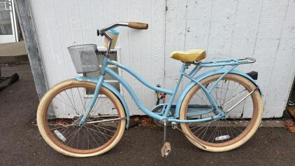 26" Huffy Deluxe Cruiser Bike (Baby Blue And Yellow)