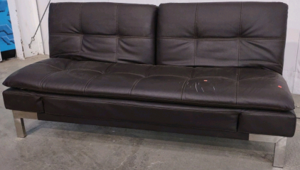 Relax Lounger Convertible Sofa Bed, Dark Brown, USB & Electrical Outlets