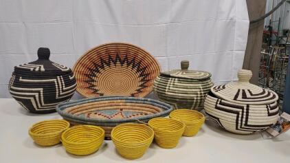 Assorted Hand Woven Baskets