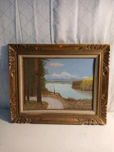 Vintage Oil Painting On Canvas -33"X27"