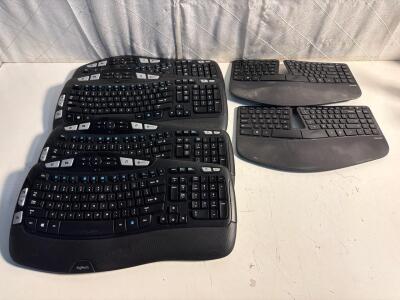 (2) Microsoft Sculpt Ergonomic Keyboards (4) Logitech K350 Wireless Keyboard