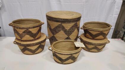 Assorted Hand Made Haiti Woven Baskets