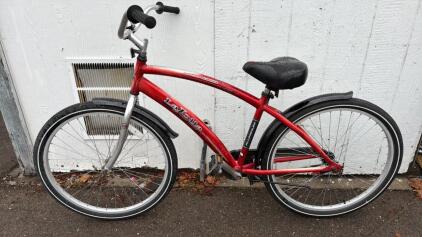 26" LaJolla Street Cruiser Bike (Red And Silver)