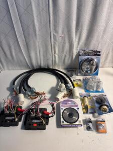 (9) Assorted Shower/Tub Parts (4) Heavy Duty Cables (2) SoundOff Signal bluePRINT Central Controllers
