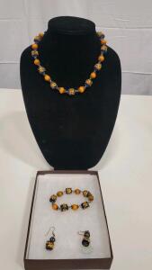 Handmade Jewelry Set with Multicolored Murano Glass Beads