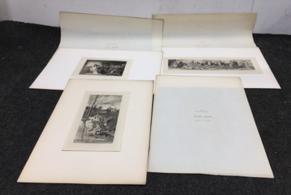 (3) Antique Engravings (1) “Water Sprite” By Hans Schwaiger, Engraved by William Unger (1) ”The Argonauts” By Charles Rahl (1) “A Quiet Hearth” by Edmund Harburger