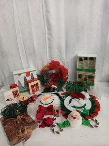 (3) Vintage Hallmark Keepsakes Ornaments (2) 3pc Glass Snowman Decor (1) Christmas Dog Toy & More