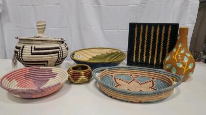 Assorted Hand Made Haiti Baskets and Vases